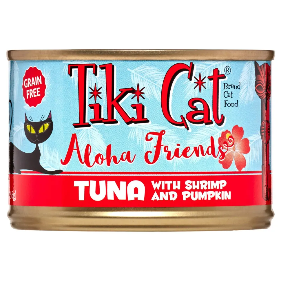 Tiki Cat Grain-Free Aloha Friends Tuna with Shrimp & Pumpkin Canned Cat Food - 5.5 oz Cans - Case of 8
