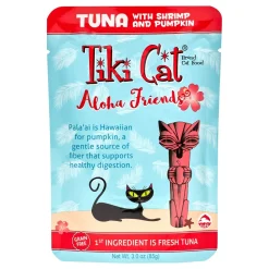 Tiki Cat Grain-Free Aloha Friends Tuna with Shrimp & Pumpkin Wet Cat Food in Pouches - 3 oz Pouches - Case of 12
