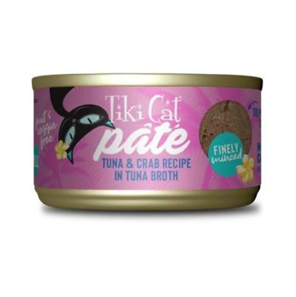 Tiki Cat Grill Tuna & Crab Recipe Pate Canned Cat Food - 2.8 oz Cans - Case of 12