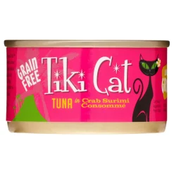 Tiki Cat Lanai Grill Canned Cat Food - Tuna in Crab Surimi Consomme - Case of 12