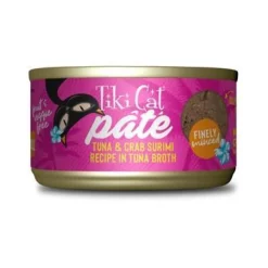 Tiki Cat Tuna & Crab Surimi Recipe Pate Canned Cat Food - 2.8 oz Cans - Case of 12