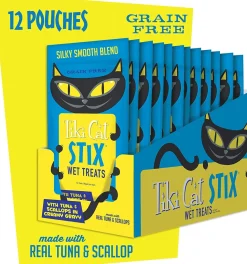 Tiki Cat Tuna & Scallops STIX™ Cat Treats - (6 Tubes per Bag) - 3 Oz Bags - Pack of 12
