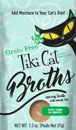 Tiki Cat Tuna Broth Cat Food Toppers - 1.3 Oz Pouch - Pack of 12
