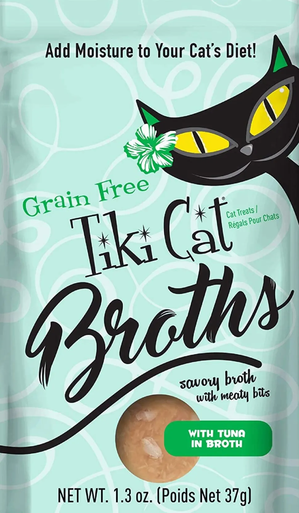 Tiki Cat Tuna Broth Cat Food Toppers - 1.3 Oz Pouch - Pack of 12