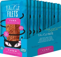 Tiki Cat Tuna Filet Cat Food Toppers and Crunchers - 1 oz Pouches - Case of 12