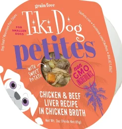 Tiki Dog Aloha Petite Cups Chicken & Beef Wet Dog Food Trays - 3 Oz Cups - 4 Pack