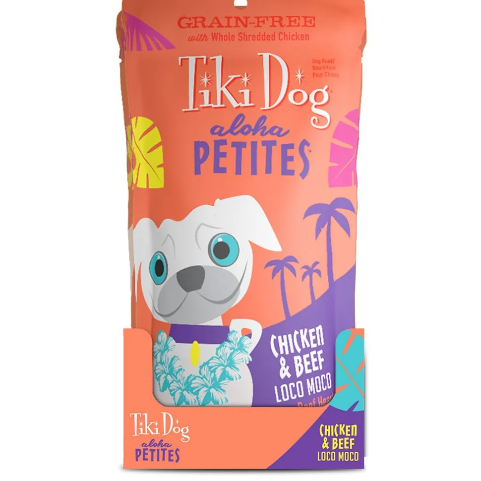 Tiki Dog Aloha Petites Chicken & Beef Loco Moco Dog Food in Pouches - 12/3.5oz Pouches - Case of 12
