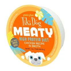 Tiki Dog Meaty Chicken Recipe Prepared Dog Food - 3 oz Cups - Case of 4