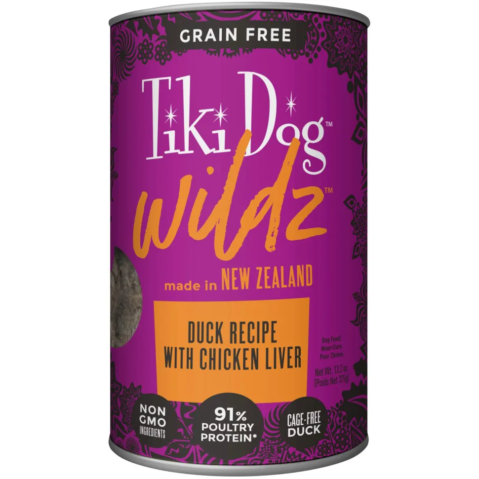 Tiki Dog Non-GMO Wildz Duck Wet Whole Dog Food - 13.2 oz Can - Case of 12