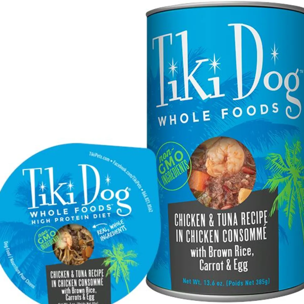 Tiki Dog Whole Foods Chicken & Tuna / Tuna Consommé Canned Dog Food - 13.6 oz - Case of 1