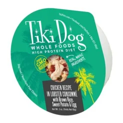 Tiki Dog Wholefoods Chicken / Lobster Consommé Canned Dog Food - 3 oz Cans - Case of 4
