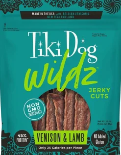 Tiki Dog Wildz Venison & Lamb Jerky Dehydrated Dog Food - 3.5 oz Bag