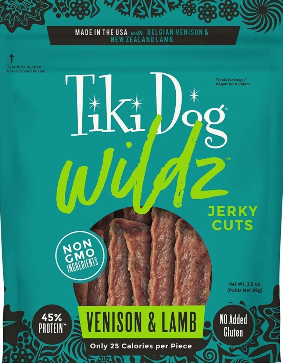 Tiki Dog Wildz Venison & Lamb Jerky Dehydrated Dog Food - 3.5 oz Bag