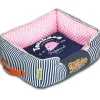 Touchdog ® 'Polka-Striped' Rectangular Designer Premium Dog Bed