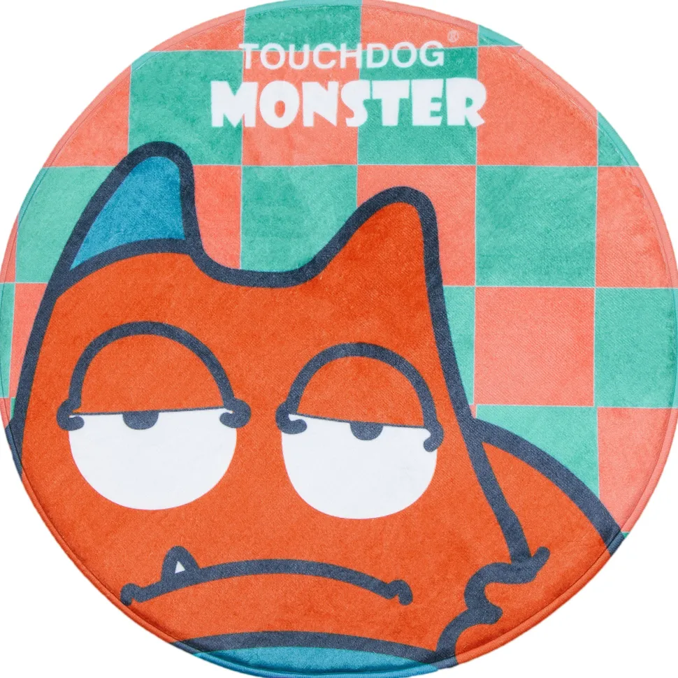 Touchdog Cartoon Sleepy Monster Rounded Cat and Dog Mat