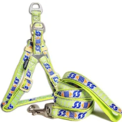 Touchdog 'Chain Printed' Tough Stitched Dog Harness and Leash