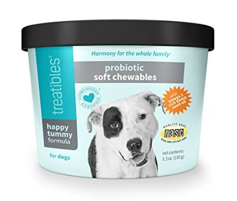 Treatibles Canine Probiotic Soft Chews (60 ct) 5.3 oz Cup Soft Chew Dog Treats