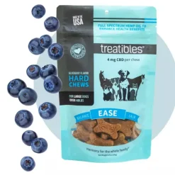 Treatibles Full Size Small Blueberry Hard Chews 1mg (75 ct) Hard Chew Dog Supplements - 5oz Bag