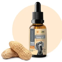 Treatibles Full Spectrum Dropper 1000mg CBD Peanut Butter Canine Dog and Cat Health Supplements - 1 fl oz Dropper