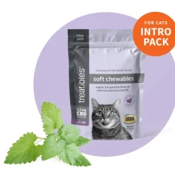 Treatibles Introductory Size Feline Soft Chews (20 ct) Pouch 1.5mg CBD Soft Chew Cat Supplement