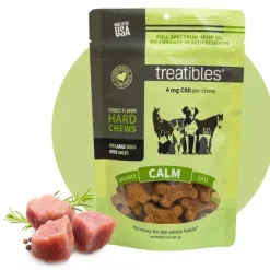 Treatibles Introductory Size Turkey Hard Chews 4mg (7 ct) Hard Chew Dog Supplements - 1 oz Bag