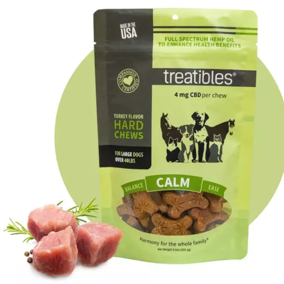 Treatibles Introductory Size Turkey Hard Chews 4mg (7 ct) Hard Chew Dog Supplements - 1 oz Bag