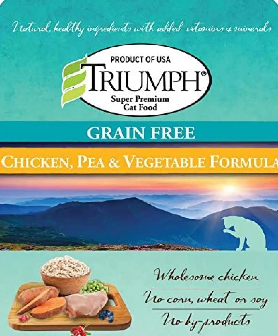 Triumph Grain Free Chicken, Pea & Vegetable Dry Cat Food - 11 lb Bag