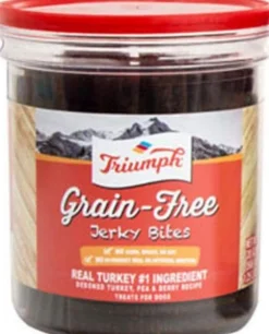 Triumph Grain-Free Free Spirit Deboned Turkey/Pea/Berry Jerky Bites Jerky Dog Treats - 20 oz - Case of 6