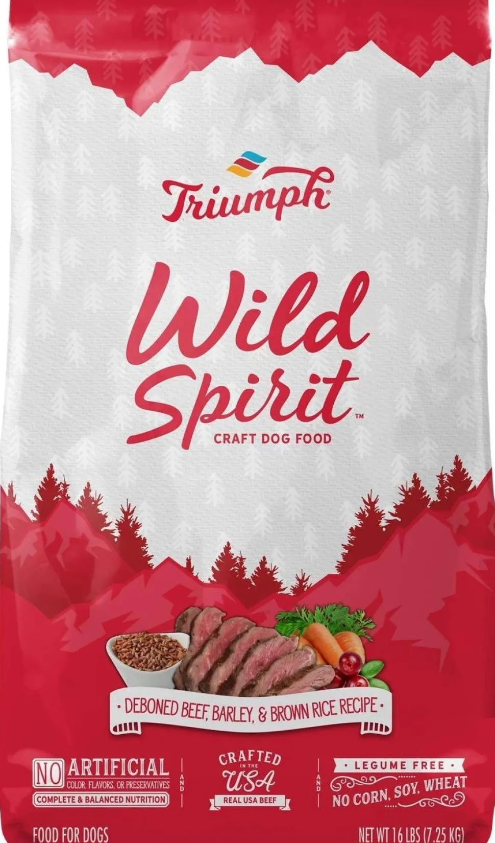 Triumph Wild Spirit Deboned Beef & Barley Recipet Dry Dog Food - 16 lb Bag