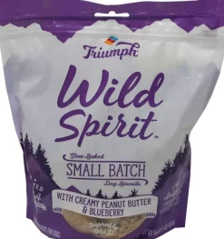 Triumph Wild Spirit Wheat-Free Peanut Butter & Blueberry Dog Biscuits - 16 oz - Case of 6