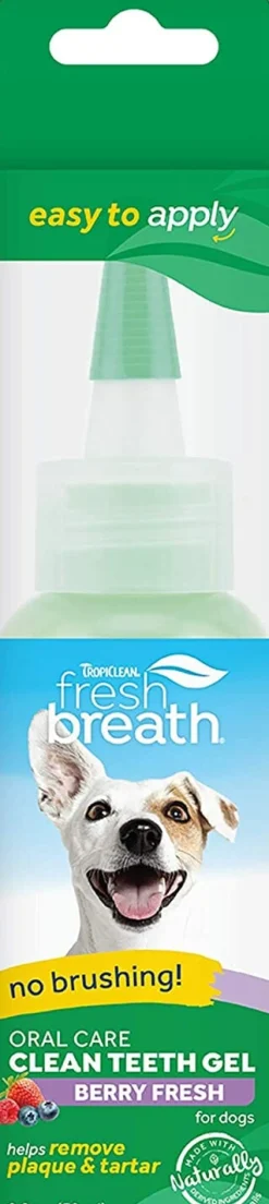 Tropiclean Fresh Breath No Brushing Clean Teeth Oral Care Gel Berry Clean - 2 Oz