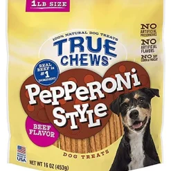 True Chews Pepperoni Style Treat Soft and Chewy Dog Treats - Beef - 16 Oz