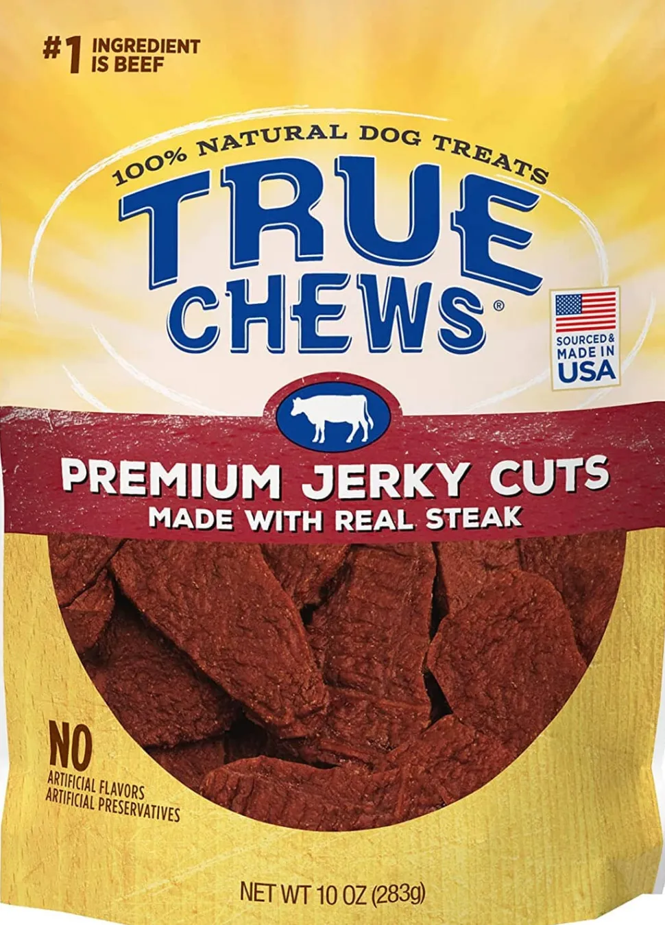 True Chews Premium Jerky Cuts Dog Jerky Treats - Sirloin Steak - 12 Oz