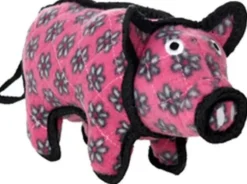 Tuffy's Junior Barnyard Polly The Pig Float and Squeak Nylon and Plush Dog Toy - Small