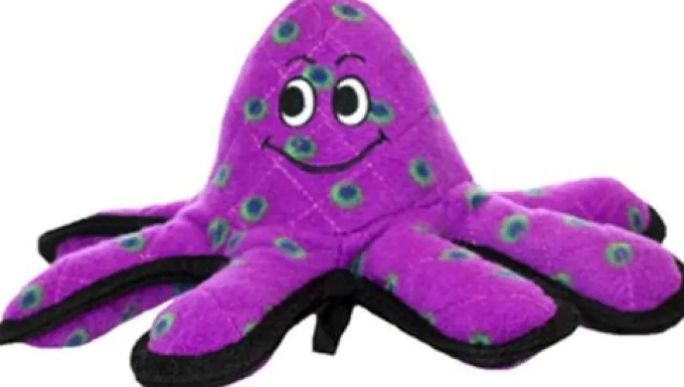 Tuffy's Ocean Create Lil' Oscar The Octopus Float and Squeak Nylon and Plush Dog Toy