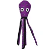 Tuffy's Ocean Creature Squid Float and Squeak Nylon and Plush Fetch Dog Toy - Purple