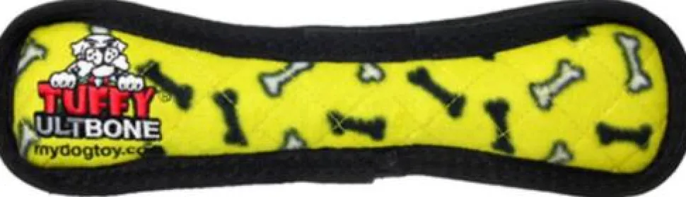 Tuffy's Ultimate Bone Squeak Nylon and Plush Dog Toy - Yellow