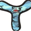 Tuffy's Ultimate Boomerang Float and Squeak Nylon and Plush Fetch Dog Toy- Camo Blue