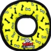 Tuffy's Ultimate Ring Bone-Patterned Float and Squeak Nylon and Plush Fetch Dog Toy - Yellow