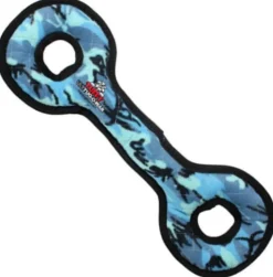 Tuffy's Ultimate Tug O' War Float and Squeak Nylon and Plush Dog Toy - Camo Blue
