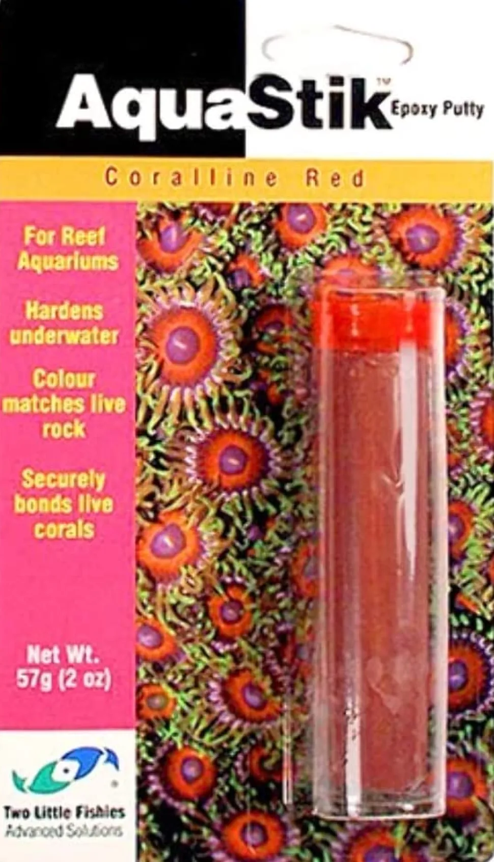 Two Little Fishies AquaStik Epoxy Putty - Coralline Red - 2 oz