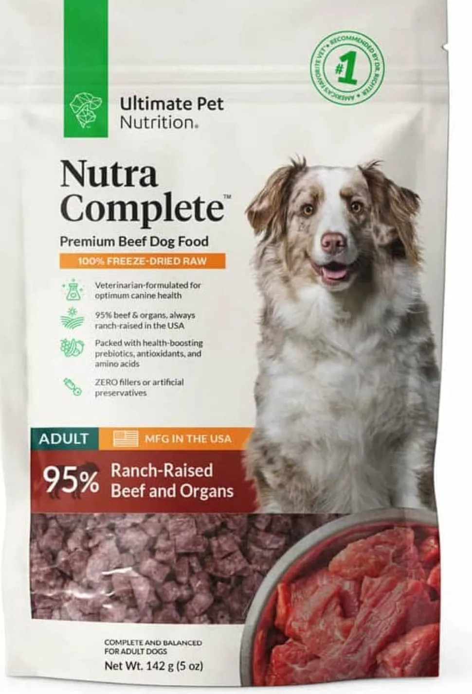 Ultimate Pet Nutrition Nutra Complete Beef Freeze-Dried Dog Food - 5 Oz