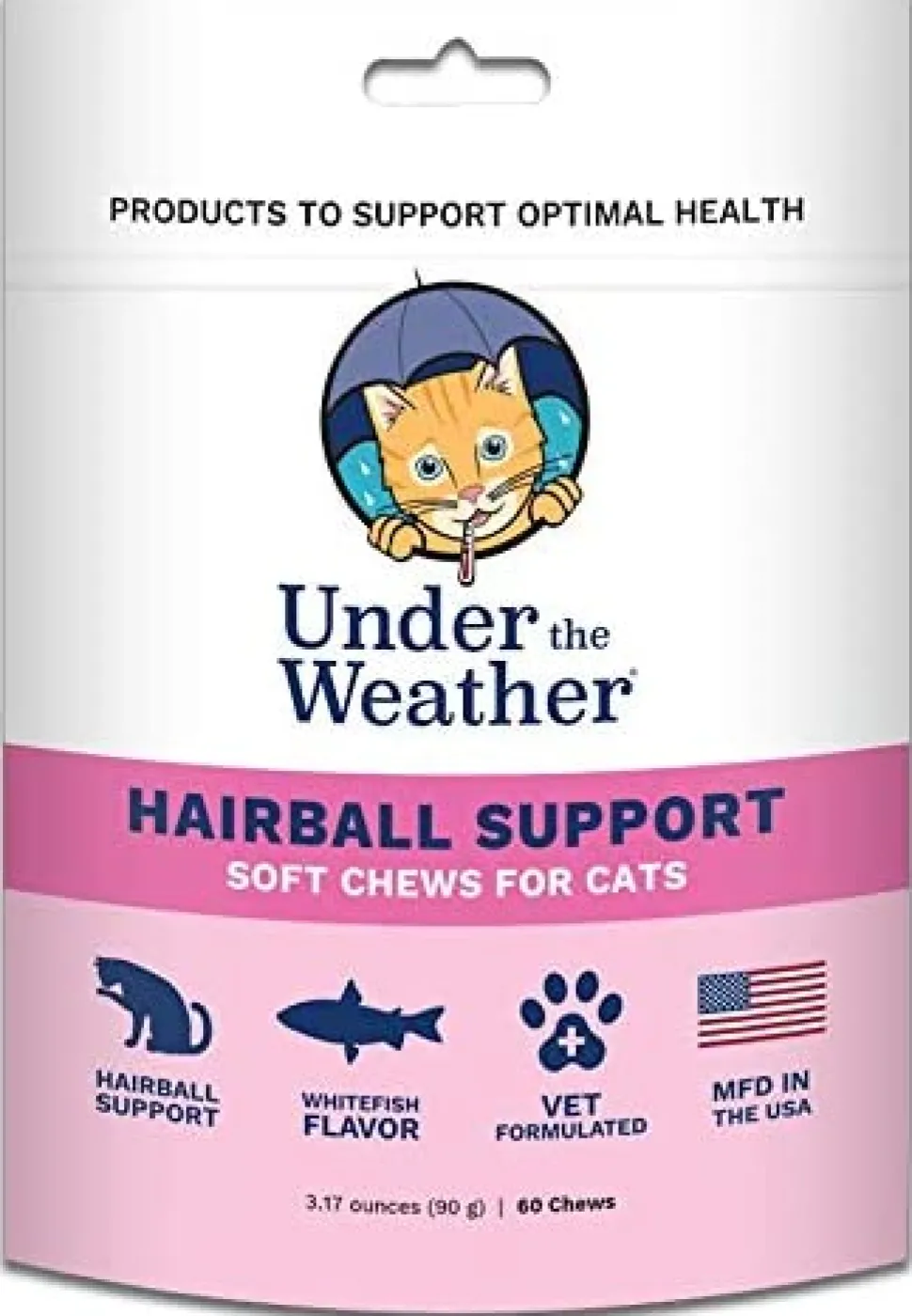 Under the Weather Hairball Support Chewy Cat Supplements - 60 Count