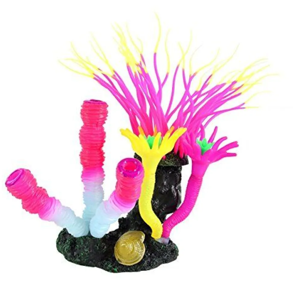 Underwater Treasures Glow Action Bubbling Anemone with Sponge Coral - Rose