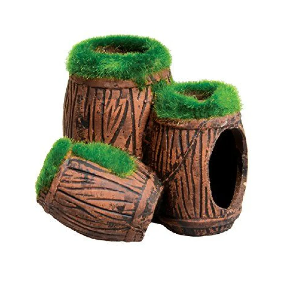 Underwater Treasures Mossy Barrel Hideout - Triple