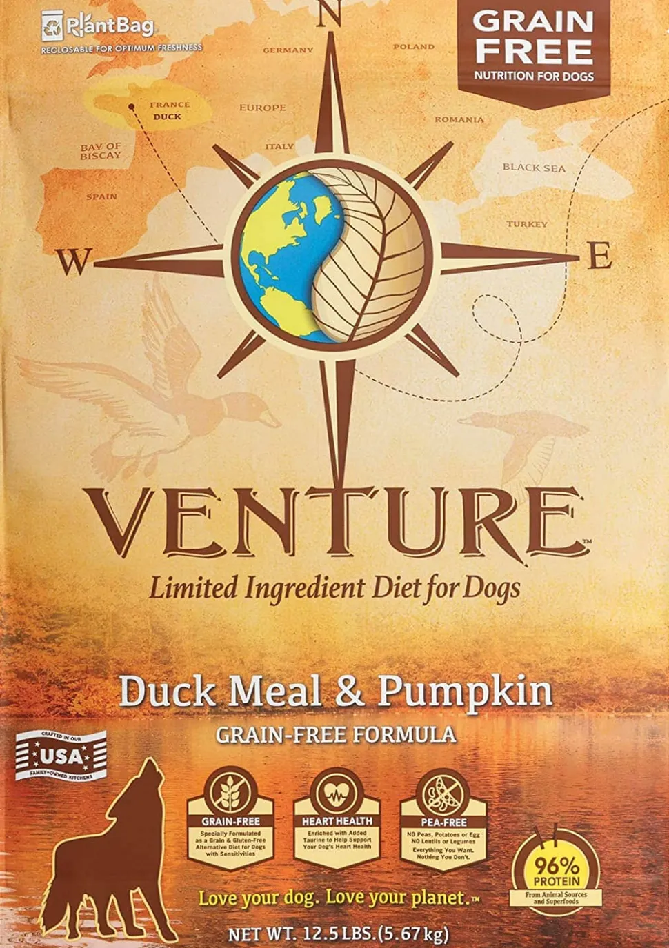 Venture Limited Ingredient Diet Grain-Free Dry Dog Food - Duck/Pumpkin - 12.5 Lbs