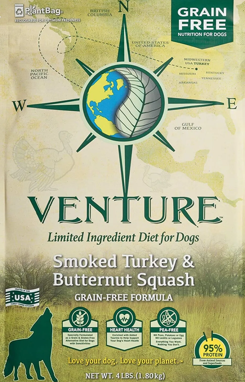 Venture Limited Ingredient Diet Grain-Free Dry Dog Food - Turkey/Squash - 4 Lbs