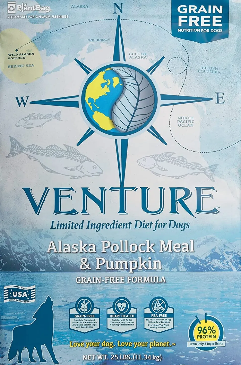 Venture Limited Ingredient Diet Grain-Free Dry Dog Food - Pollock/Pumpkin - 25 Lbs