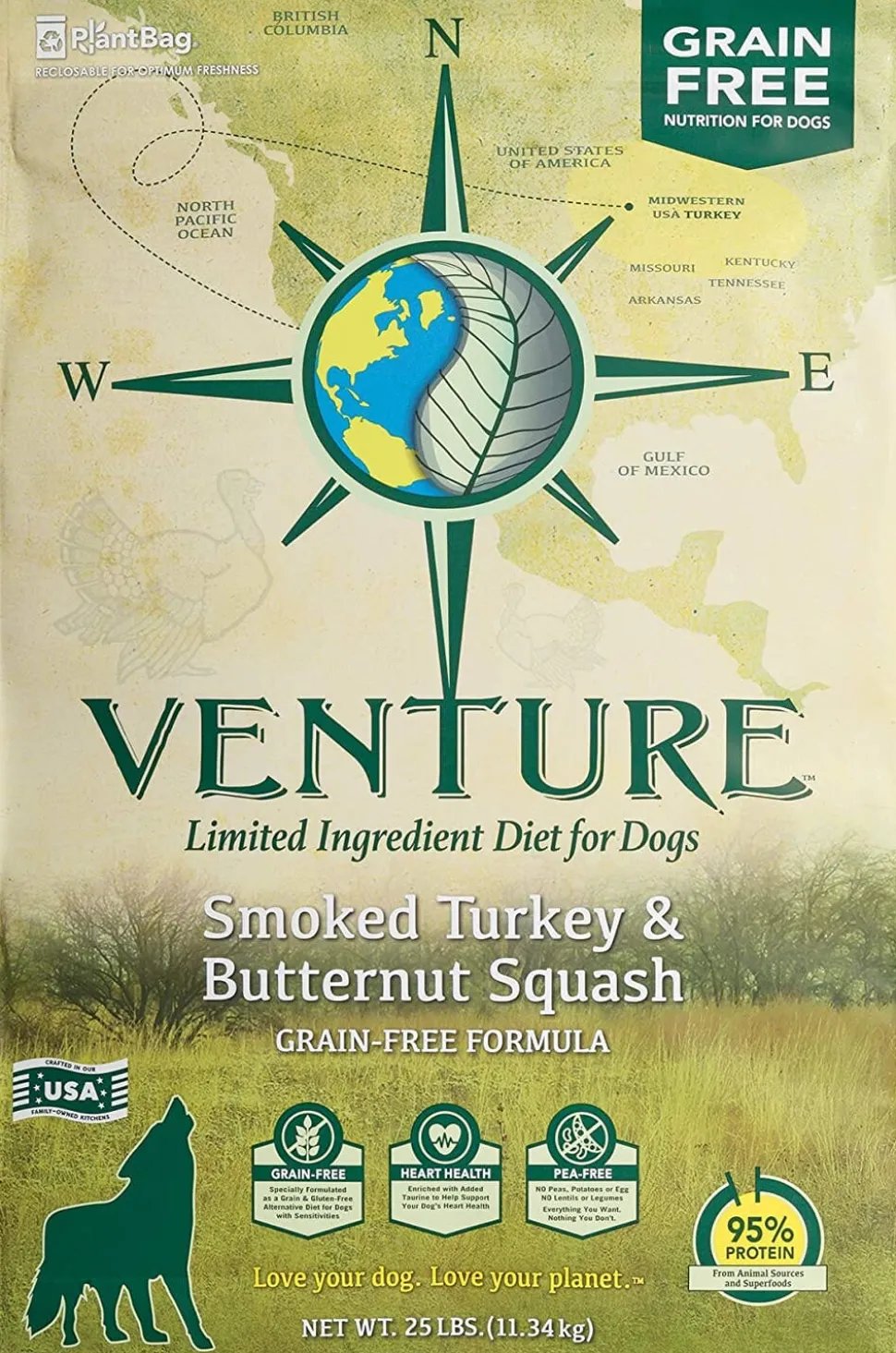 Venture Limited Ingredient Diet Grain-Free Dry Dog Food - Turkey/Squash - 25 Lbs