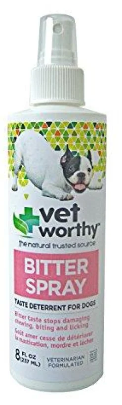 Vet Worthy Bitter Spray Training Cat and Dog Repellents - 8 oz Liquid Bottle
